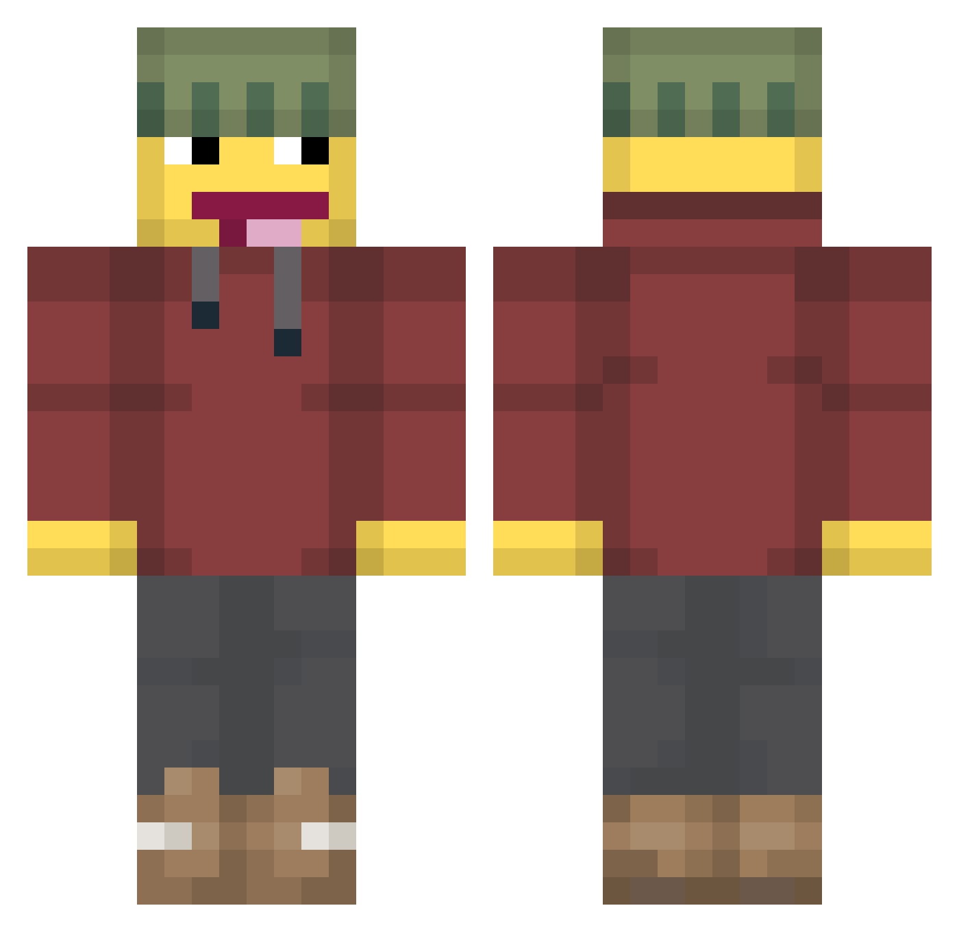 reviloo2 Minecraft skin, front and back view