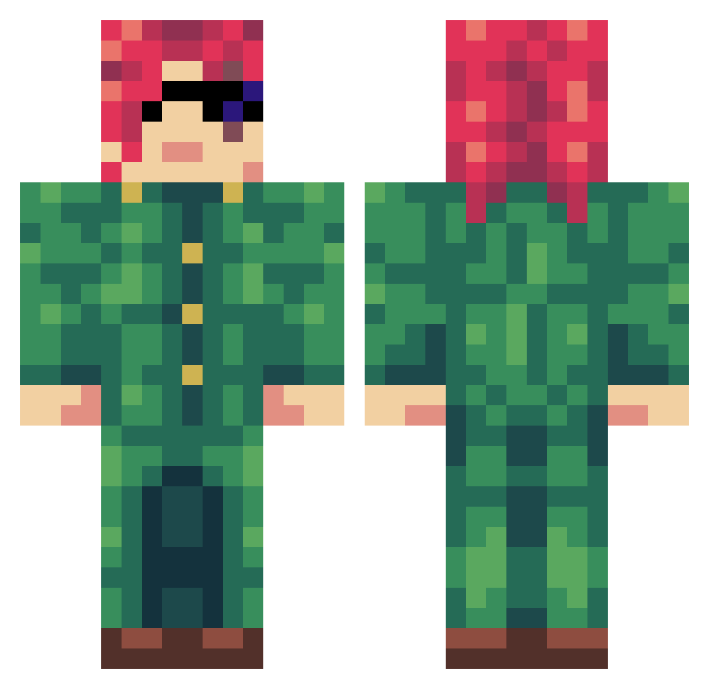 Greenbean_12 Minecraft skin, front and back view