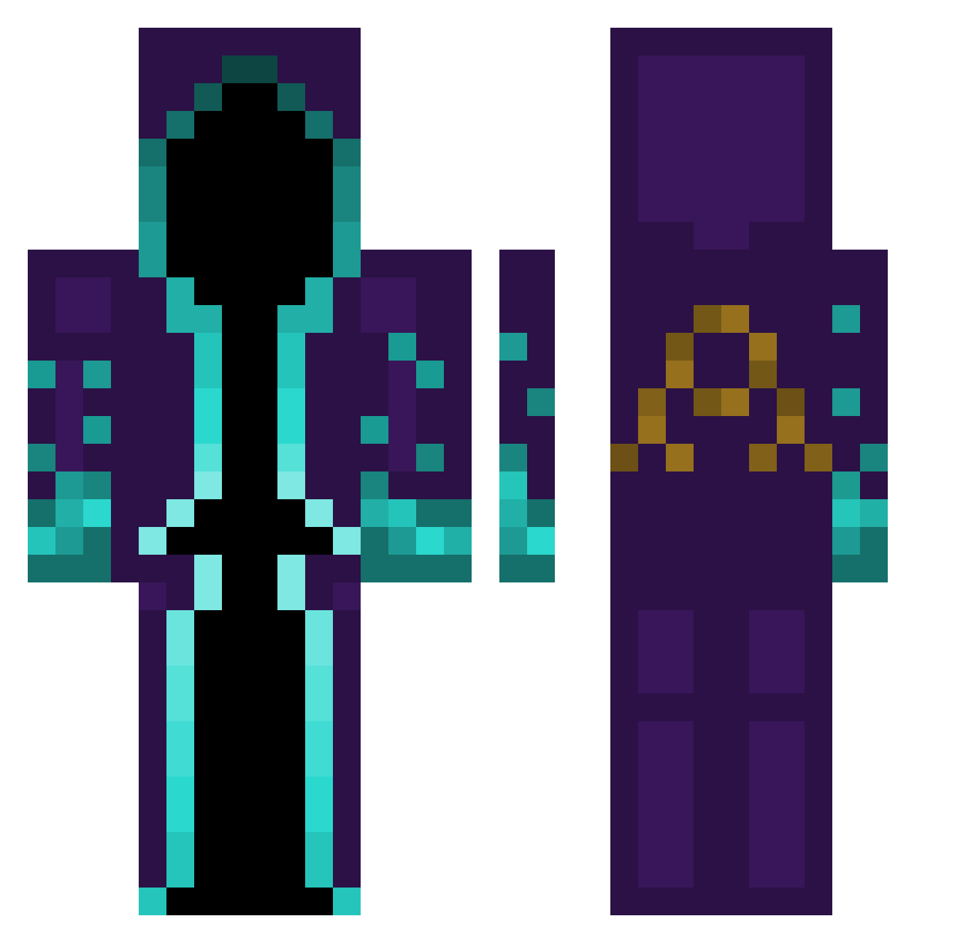 LiamV26 Minecraft skin, front and back view