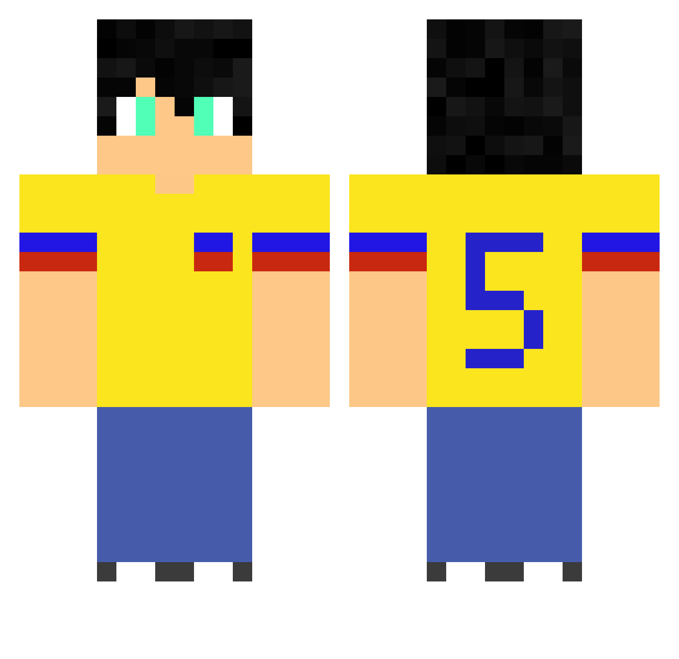 Misterium50 Minecraft skin, front and back view