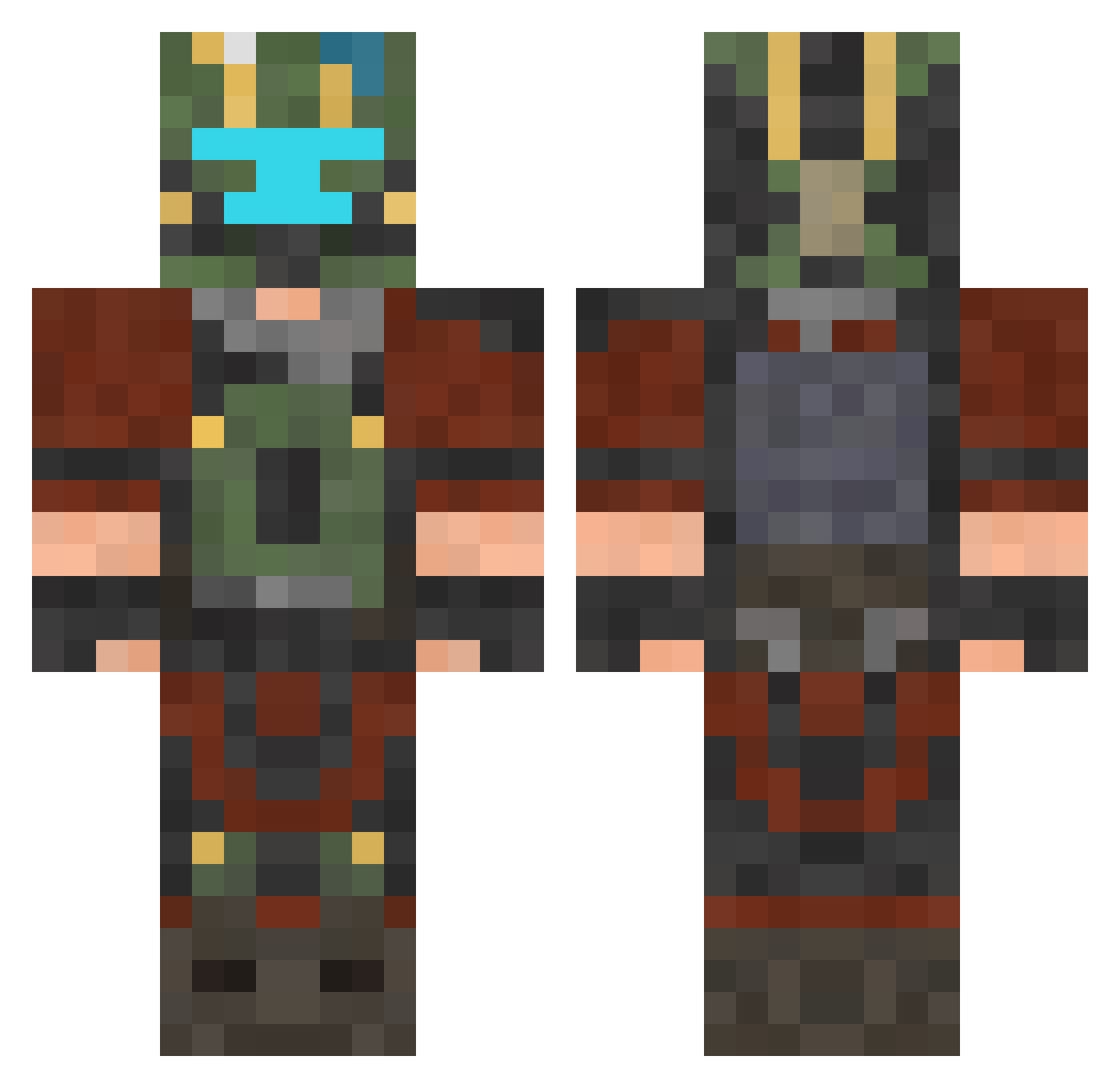 xXdrageon97 Minecraft skin, front and back view