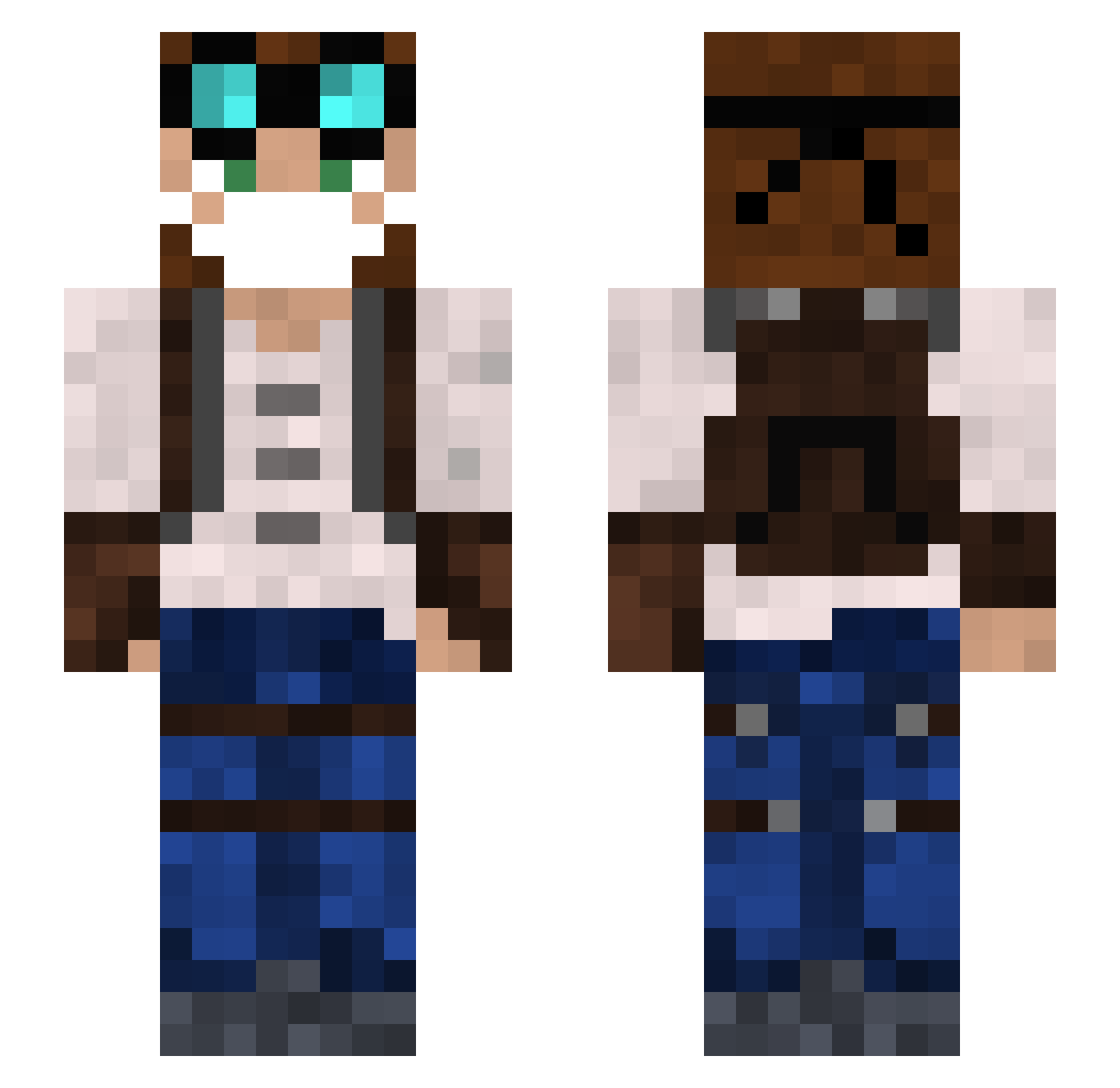 CleanWaltz Minecraft skin, front and back view