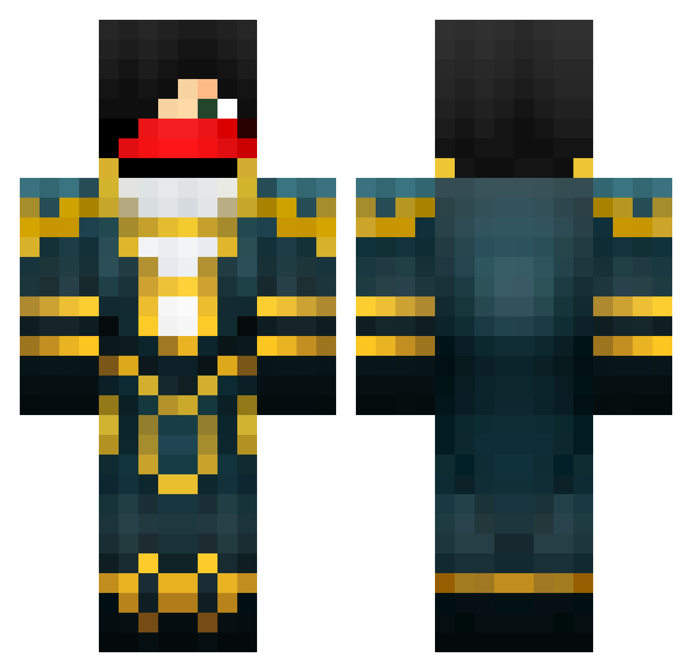 maldoni Minecraft skin, front and back view