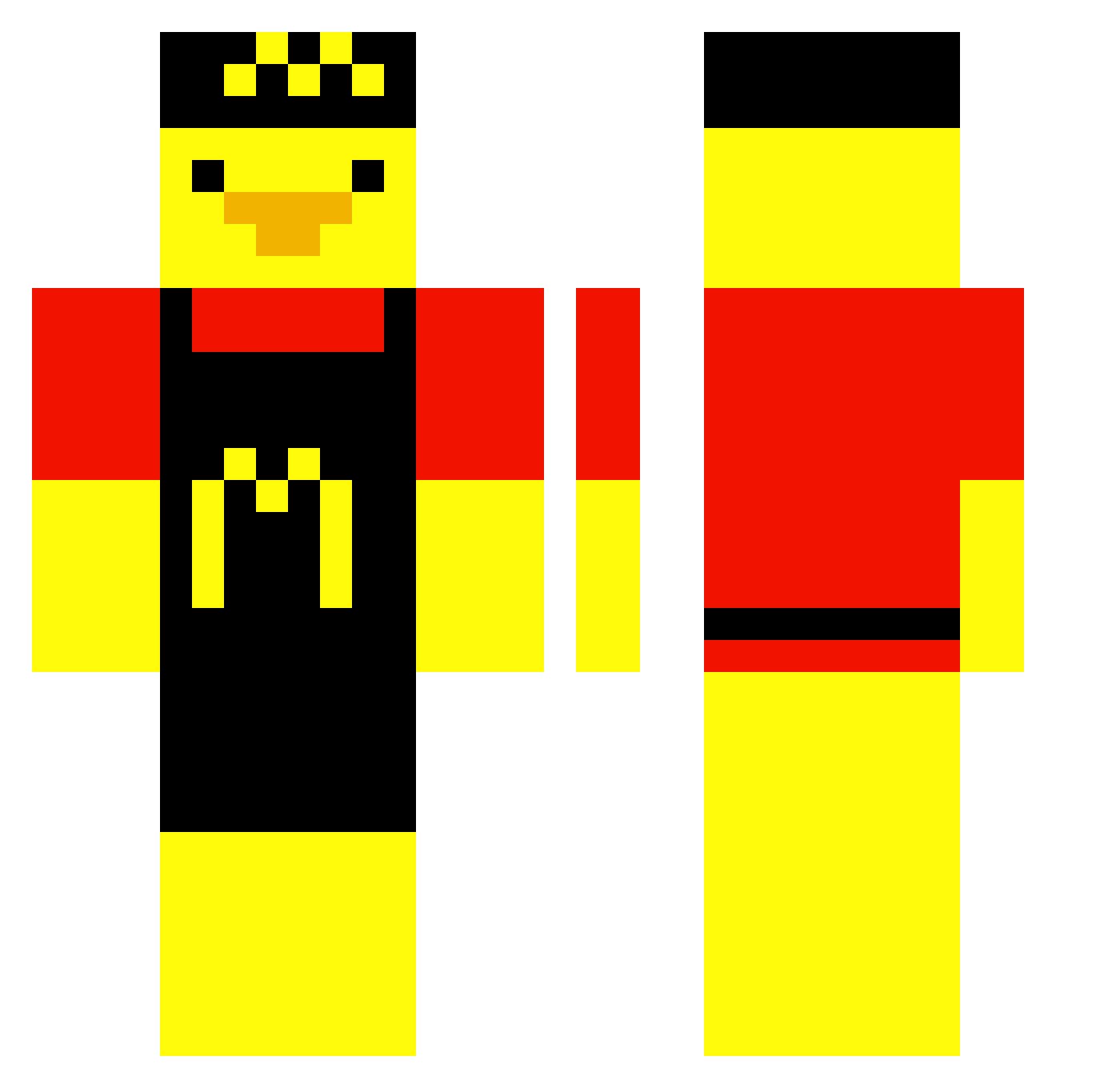statists Minecraft skin, front and back view