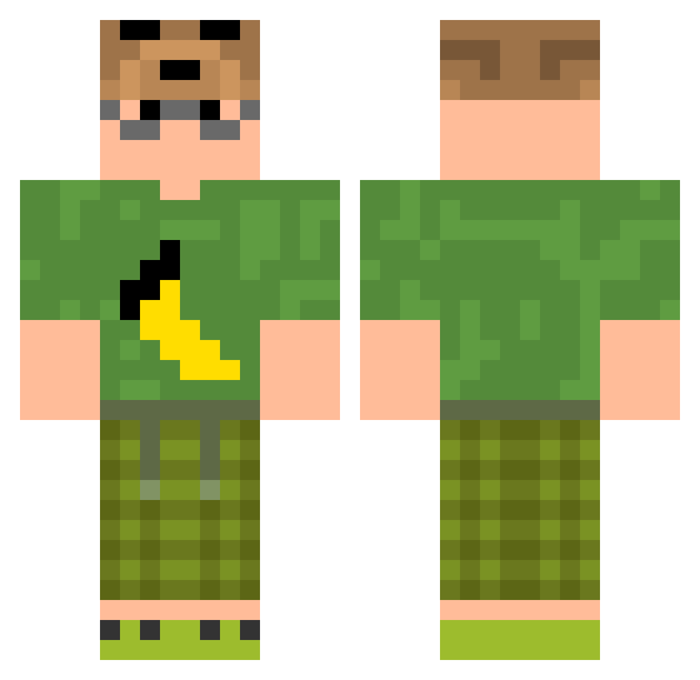 OswaldoXD1 Minecraft skin, front and back view
