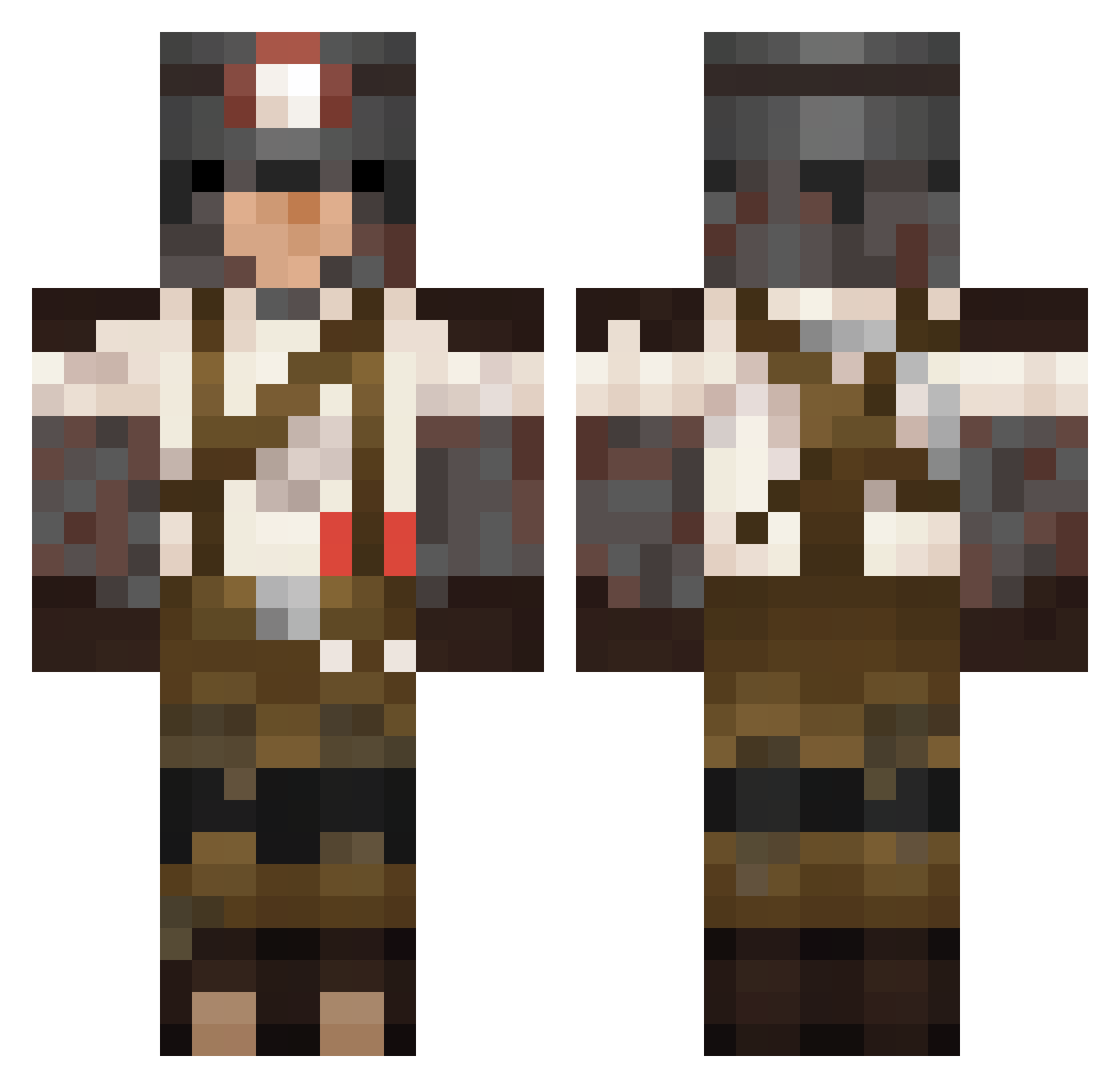 TheMrEel Minecraft skin, front and back view