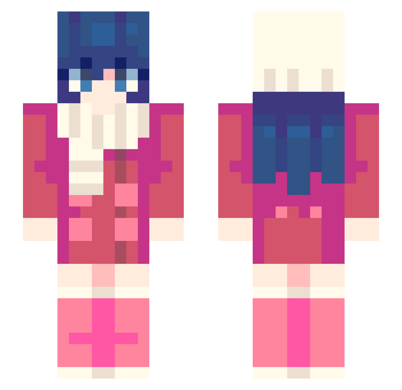Lechuyang Minecraft skin, front and back view