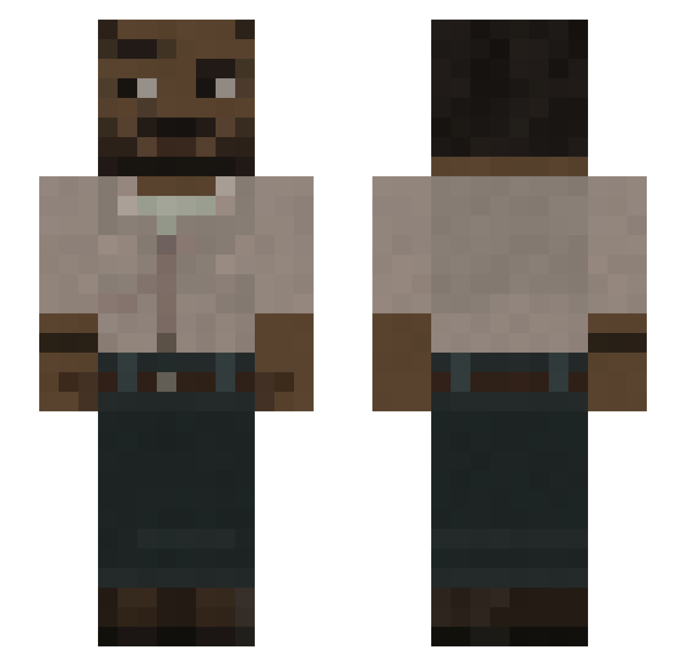 brazilshock Minecraft skin, front and back view