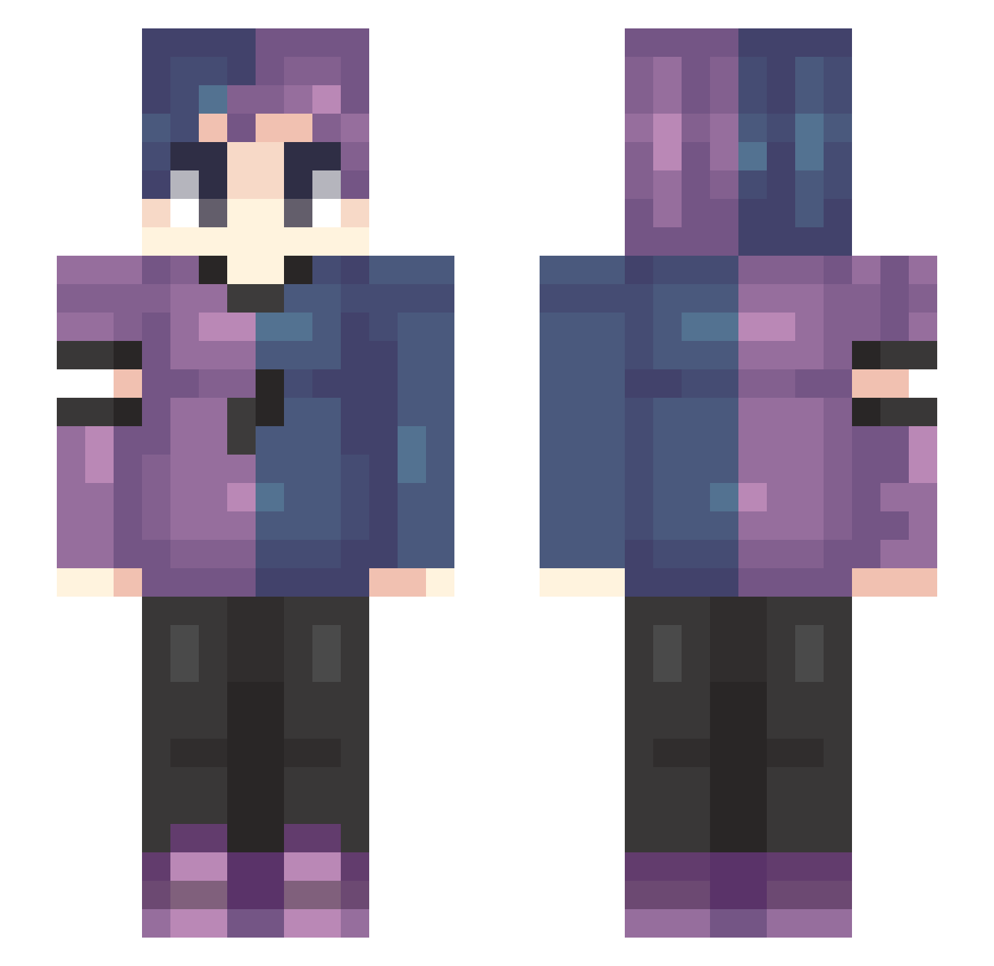 Fallegur Minecraft skin, front and back view