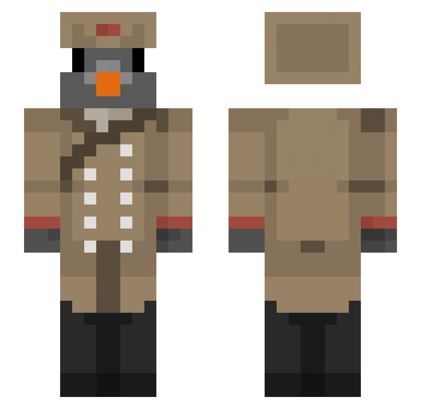 oppilo Minecraft skin, front and back view