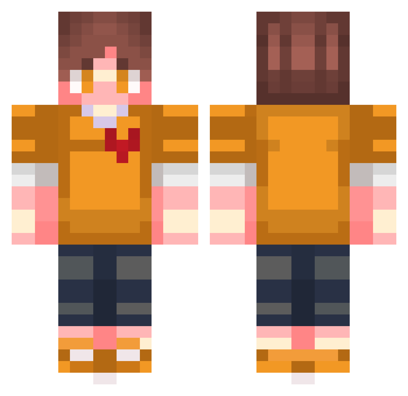 BradeTeq Minecraft skin, front and back view