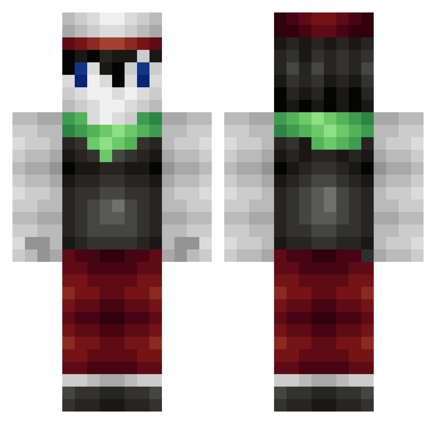 ElSteveFromSmash Minecraft skin, front and back view