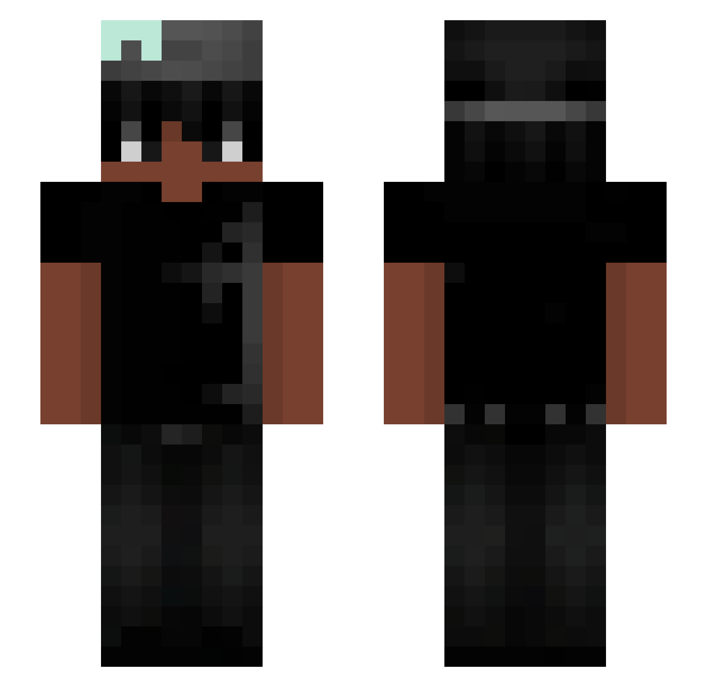 SorMality Minecraft skin, front and back view