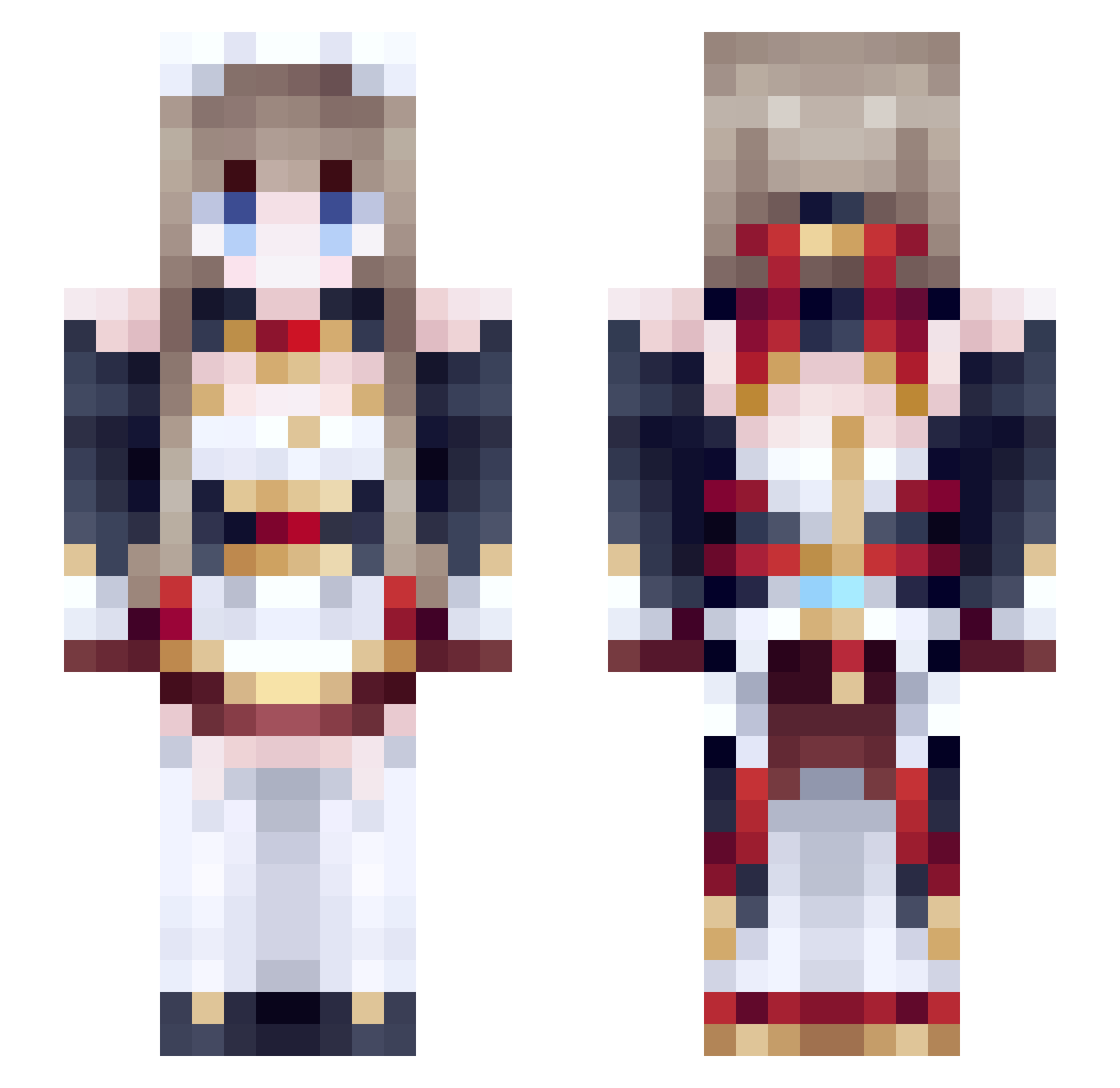 HellaDoneRadio Minecraft skin, front and back view