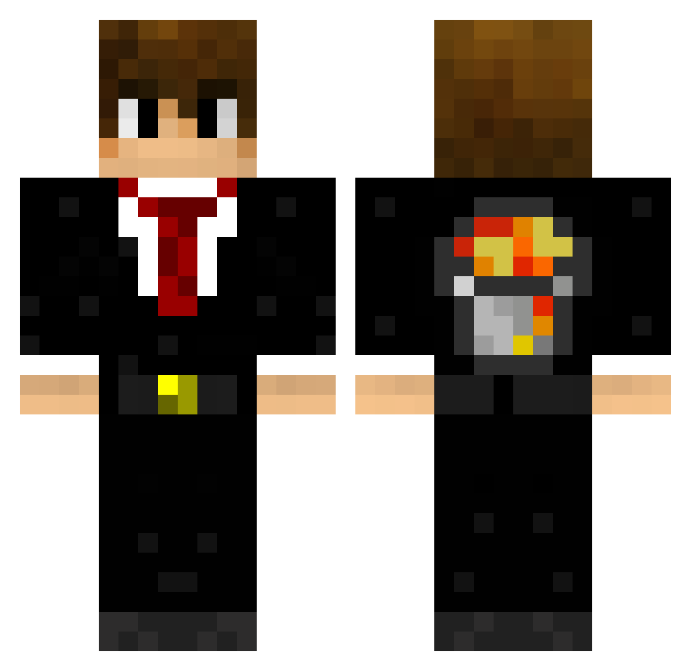 NotJanomine Minecraft skin, front and back view