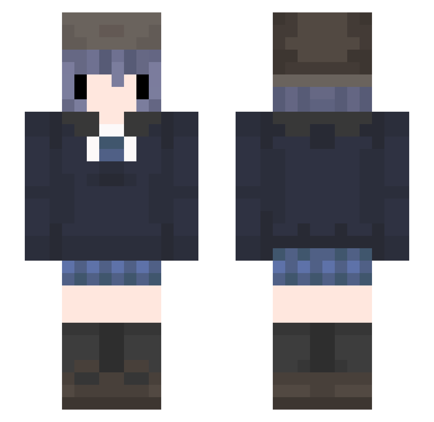 mitowo Minecraft skin, front and back view