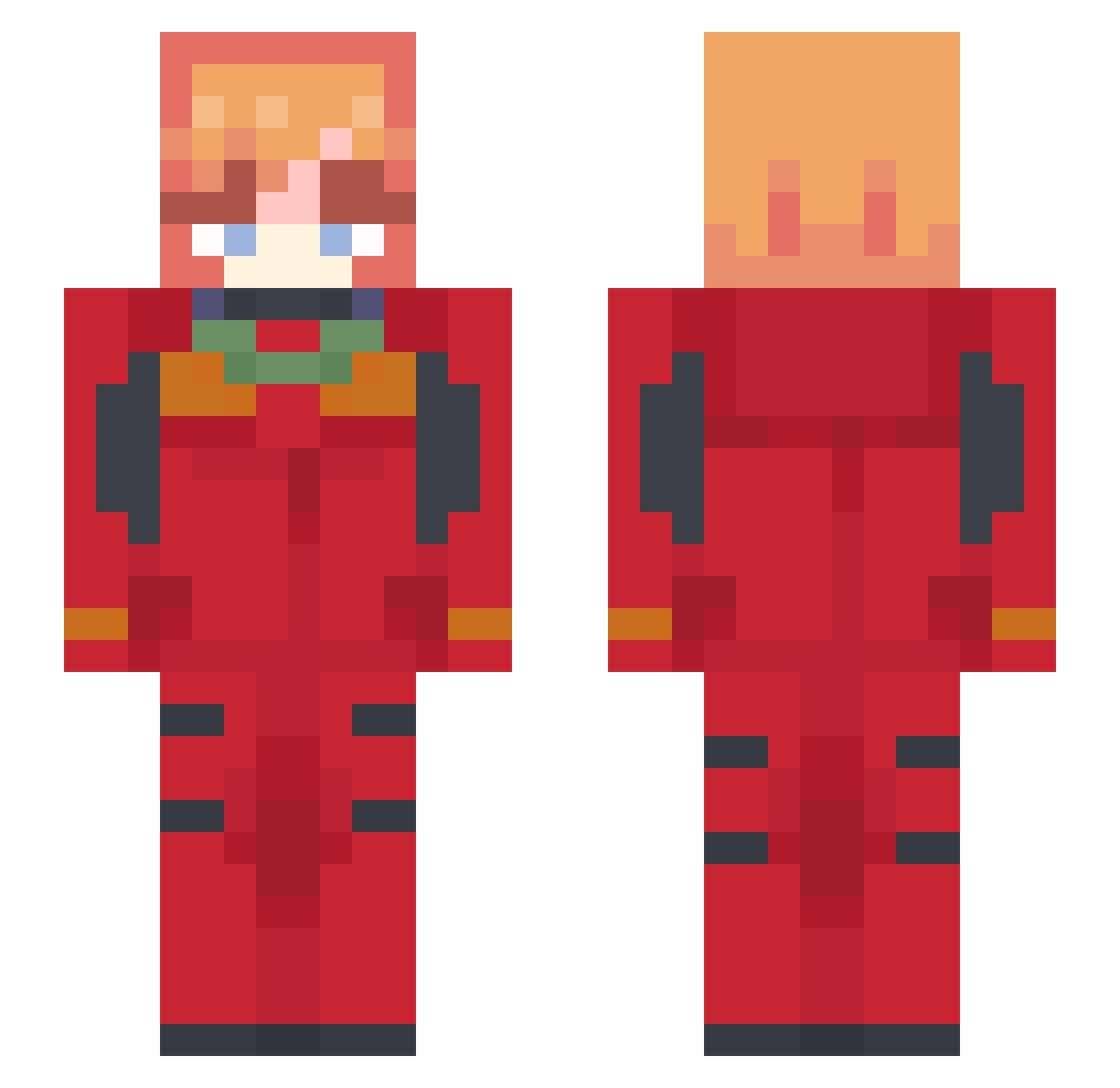 DoubleBop Minecraft skin, front and back view