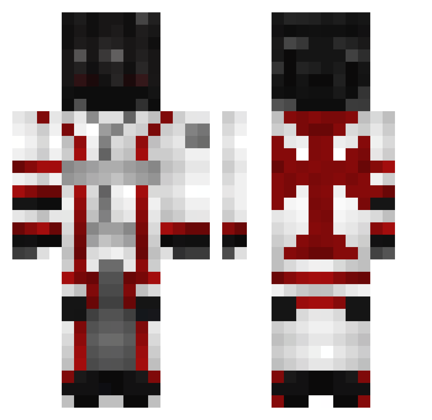 uncleanness Minecraft skin, front and back view