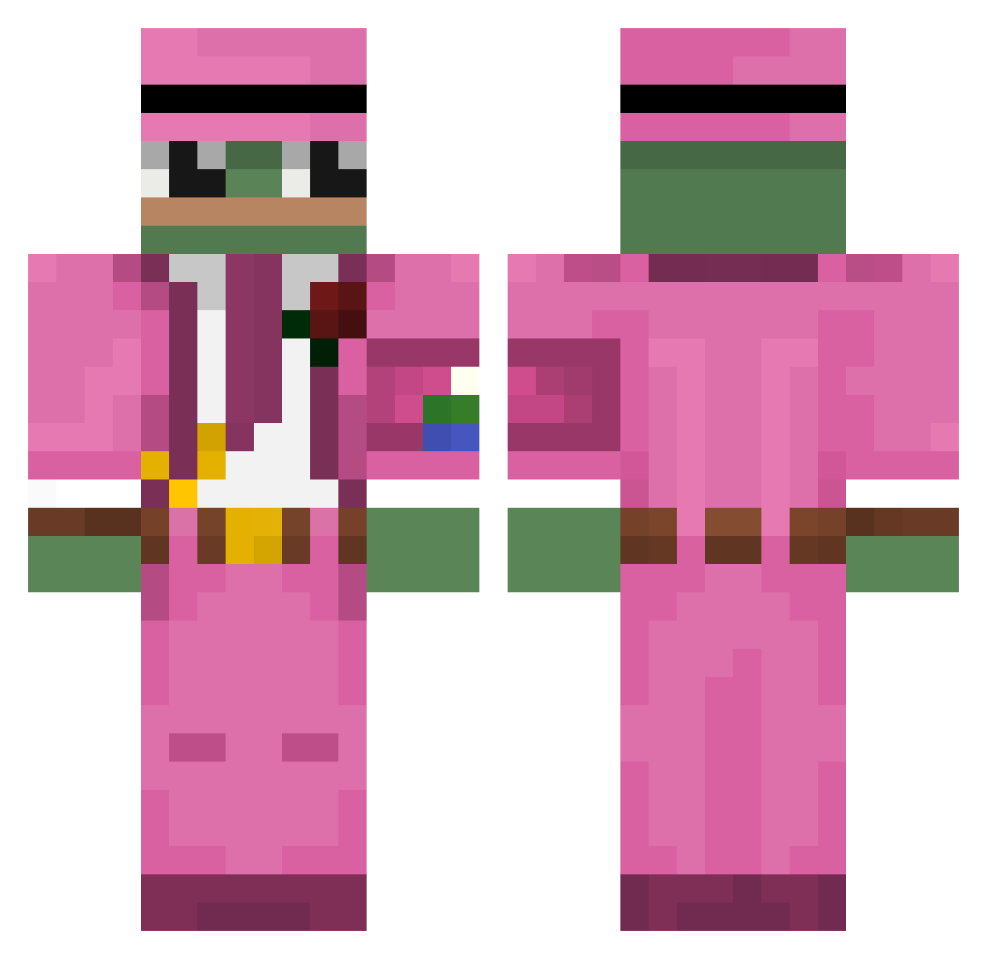 slinsel Minecraft skin, front and back view