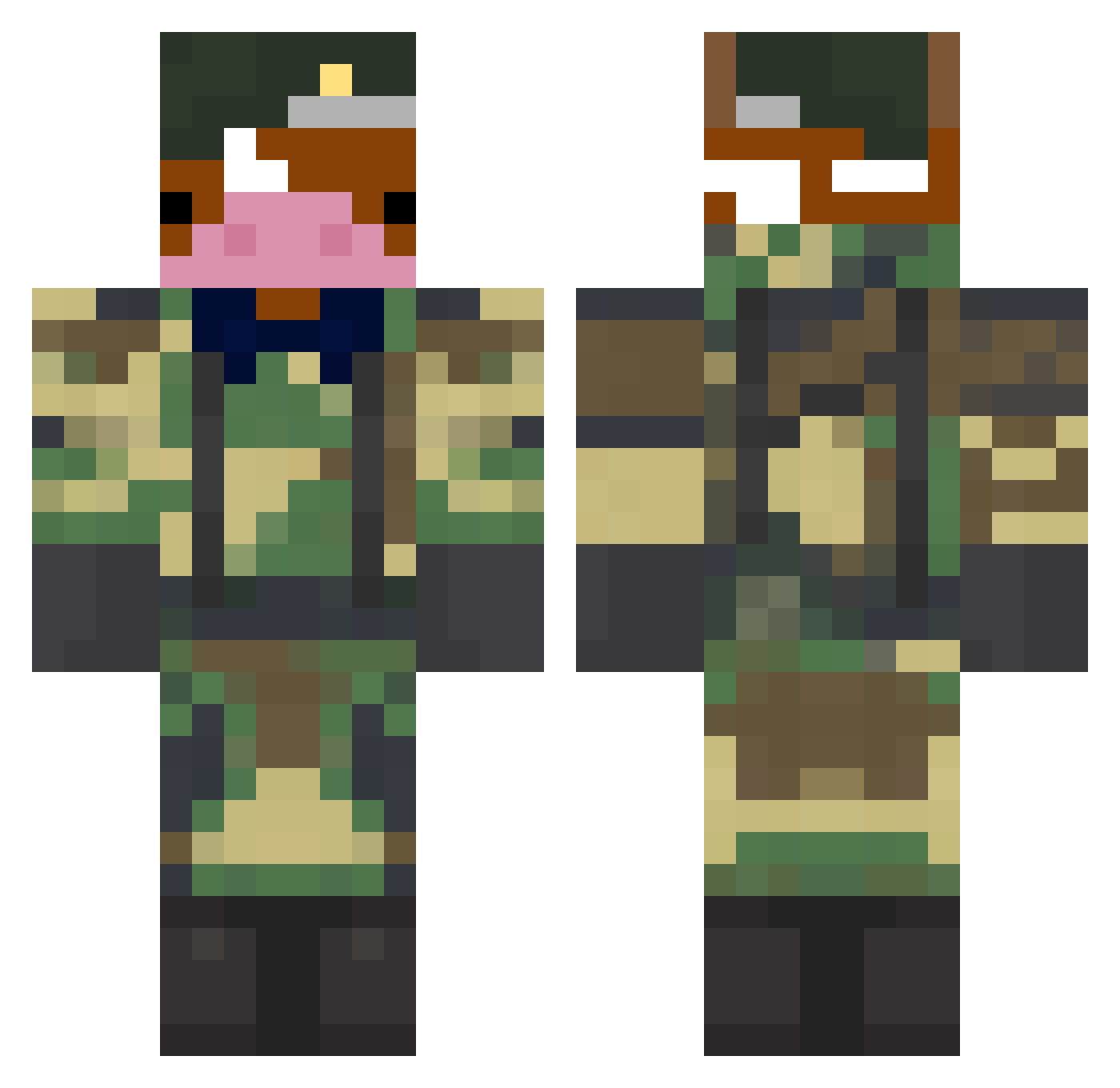Novillo Minecraft skin, front and back view