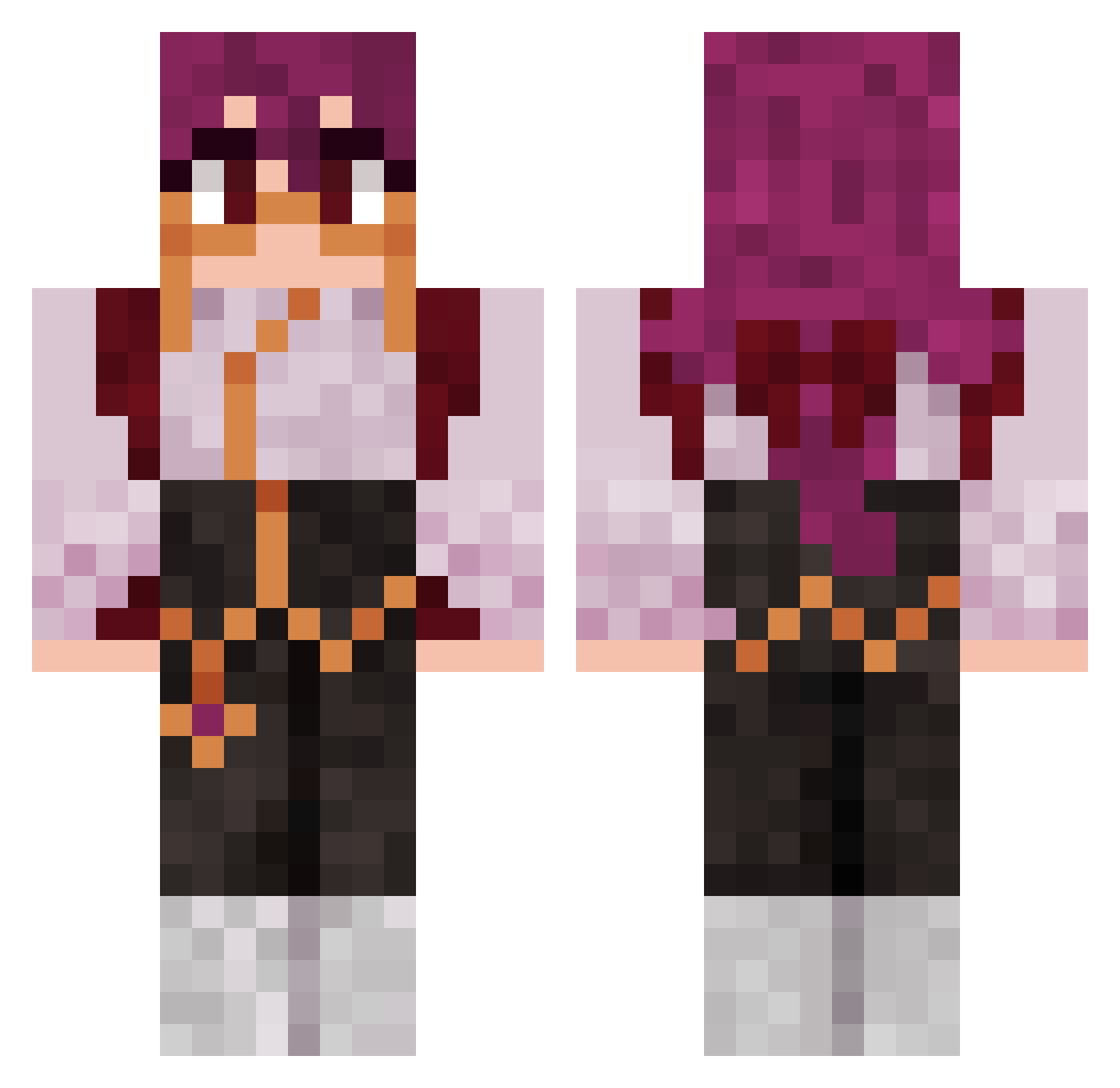 Its_Caeneus Minecraft skin, front and back view