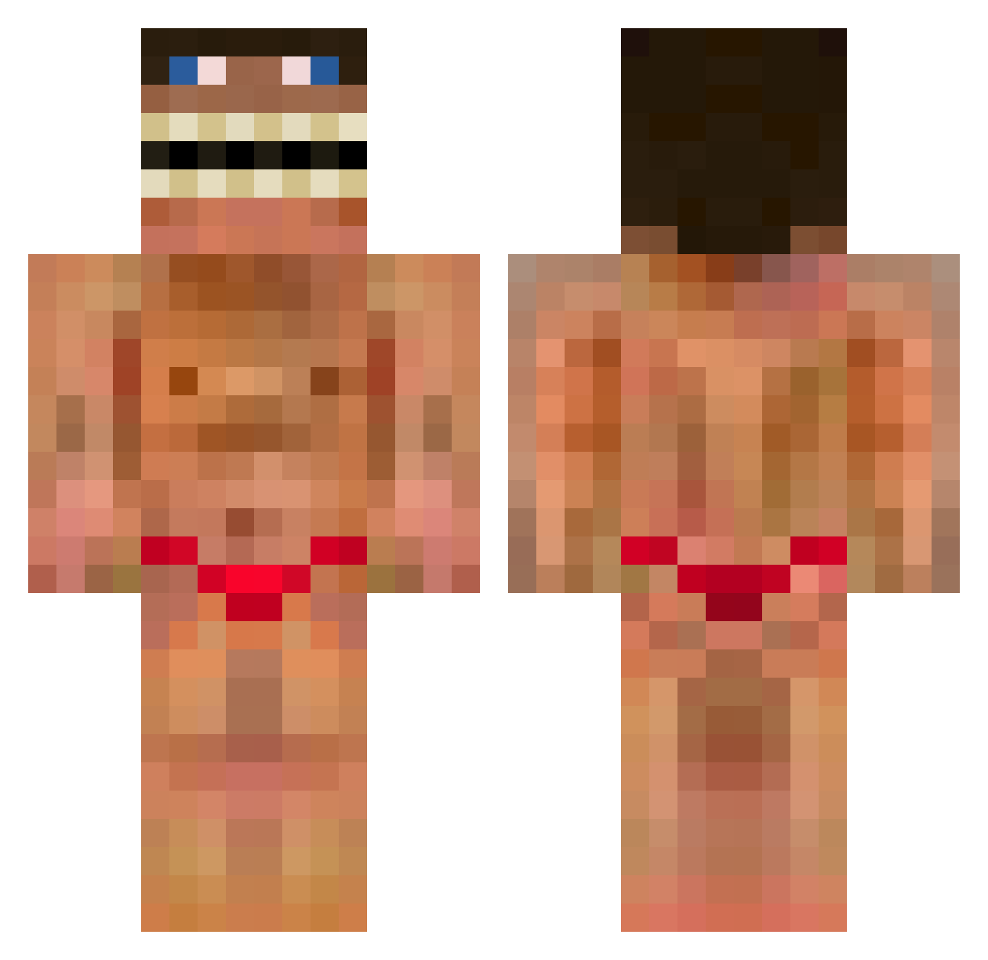 ZepYou Minecraft skin, front and back view