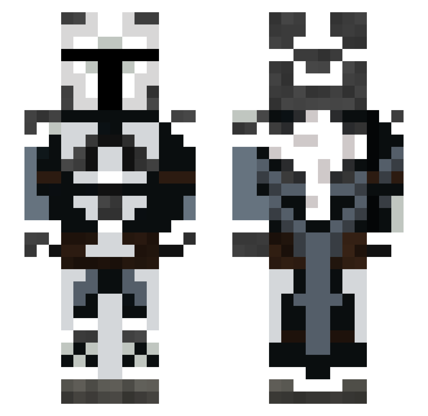 S1PG Minecraft skin, front and back view
