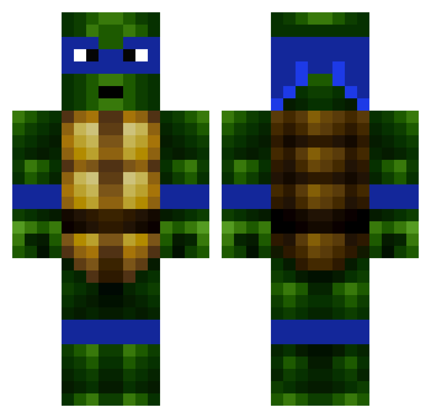 Models Minecraft skin, front and back view