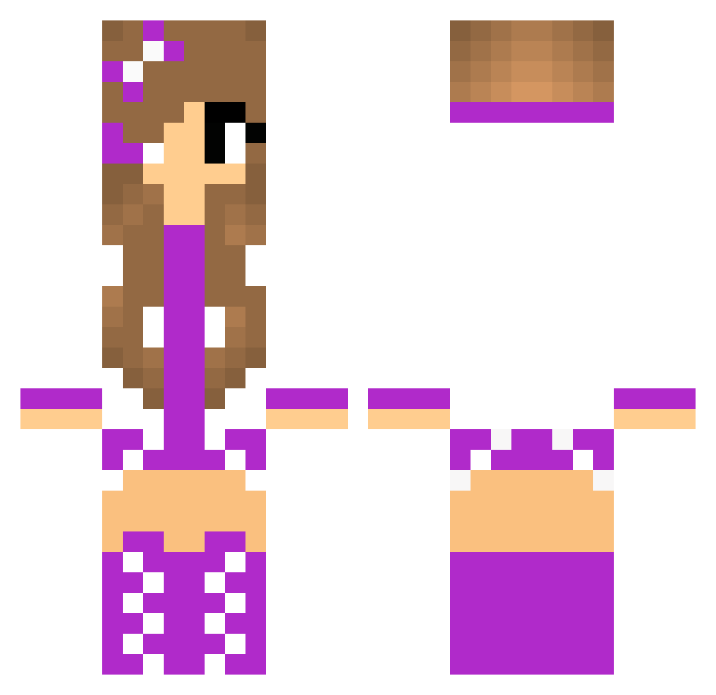 Tawed Minecraft skin, front and back view