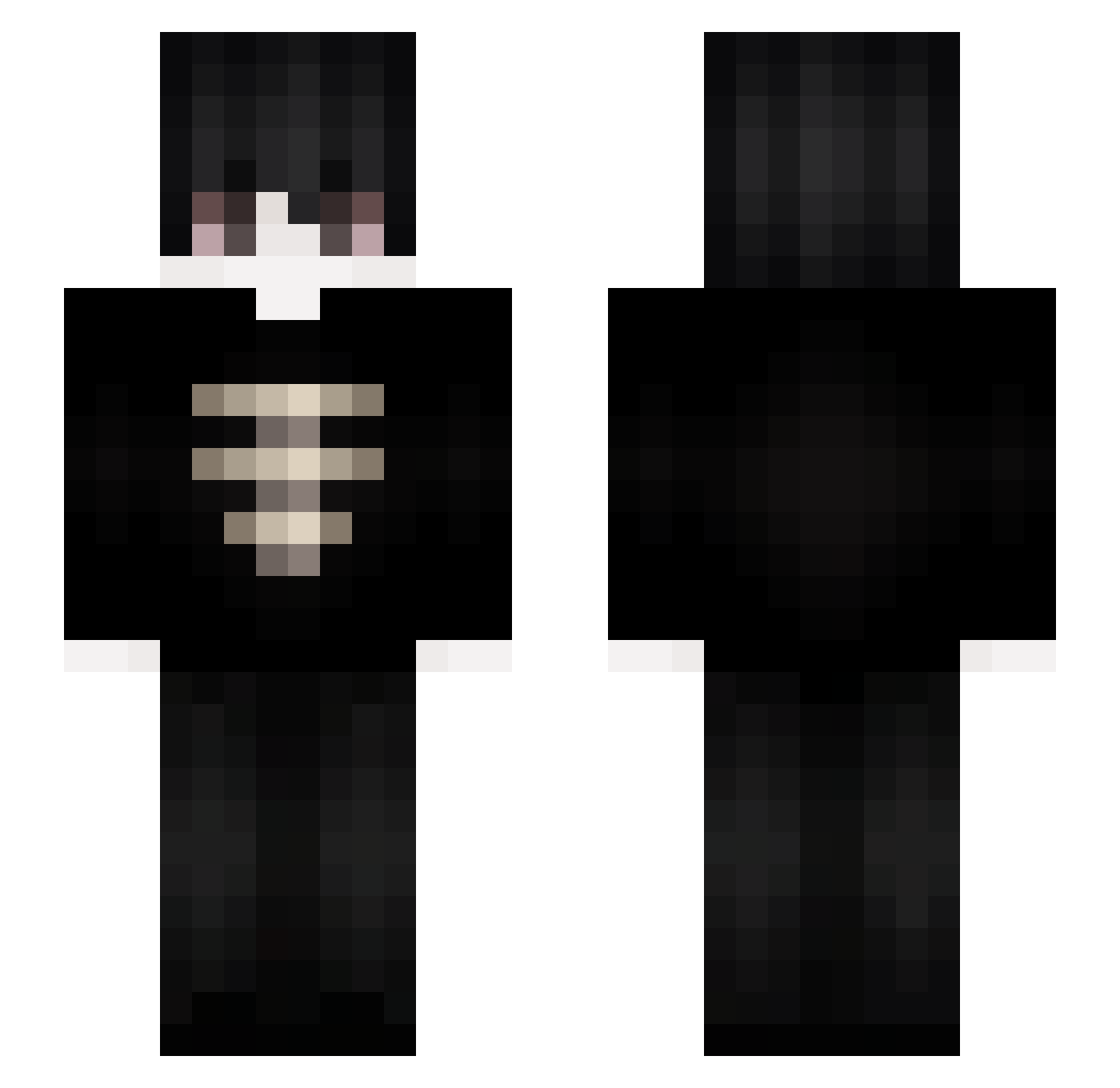 unbruised Minecraft skin, front and back view