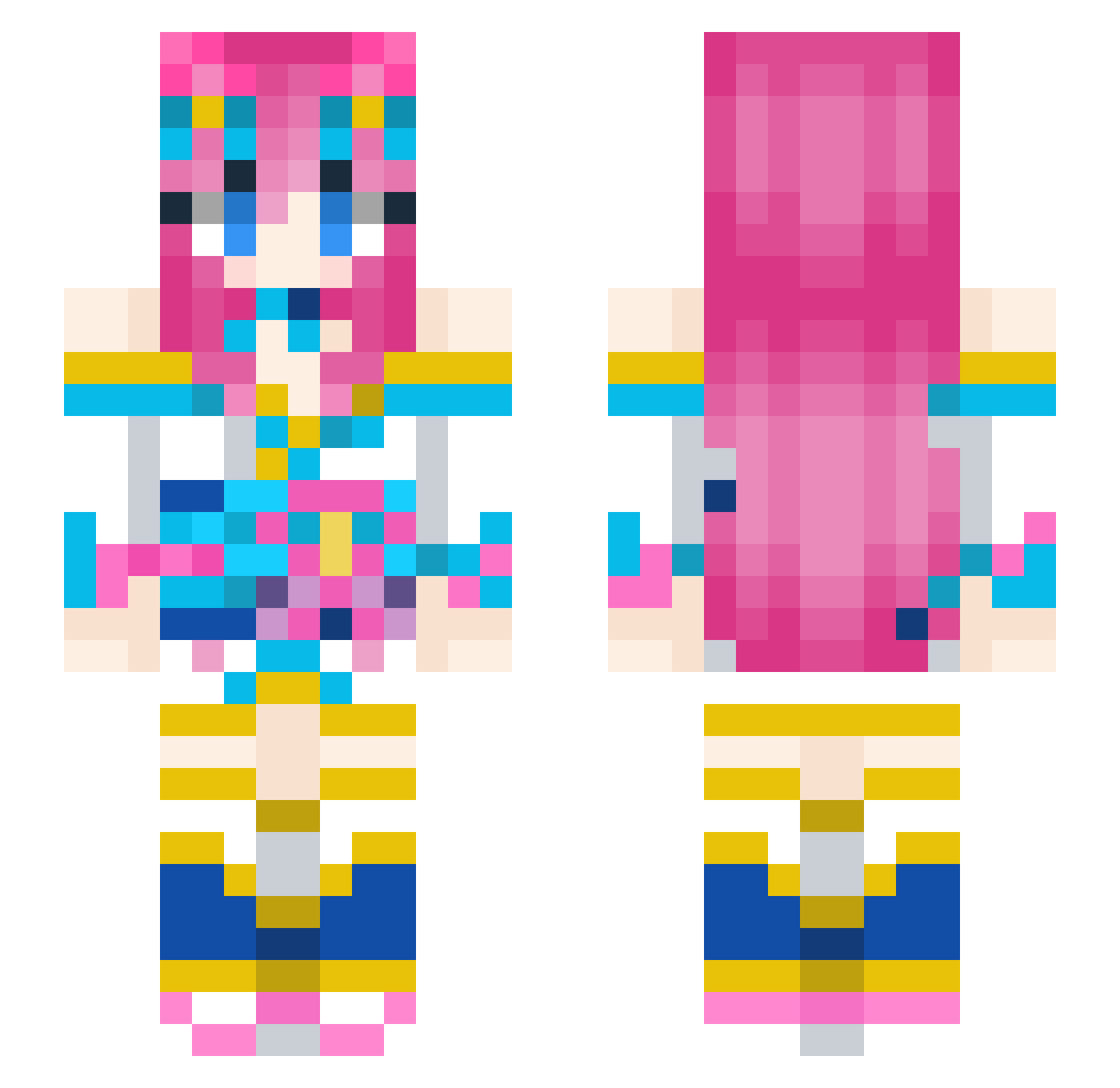 Annochino Minecraft skin, front and back view