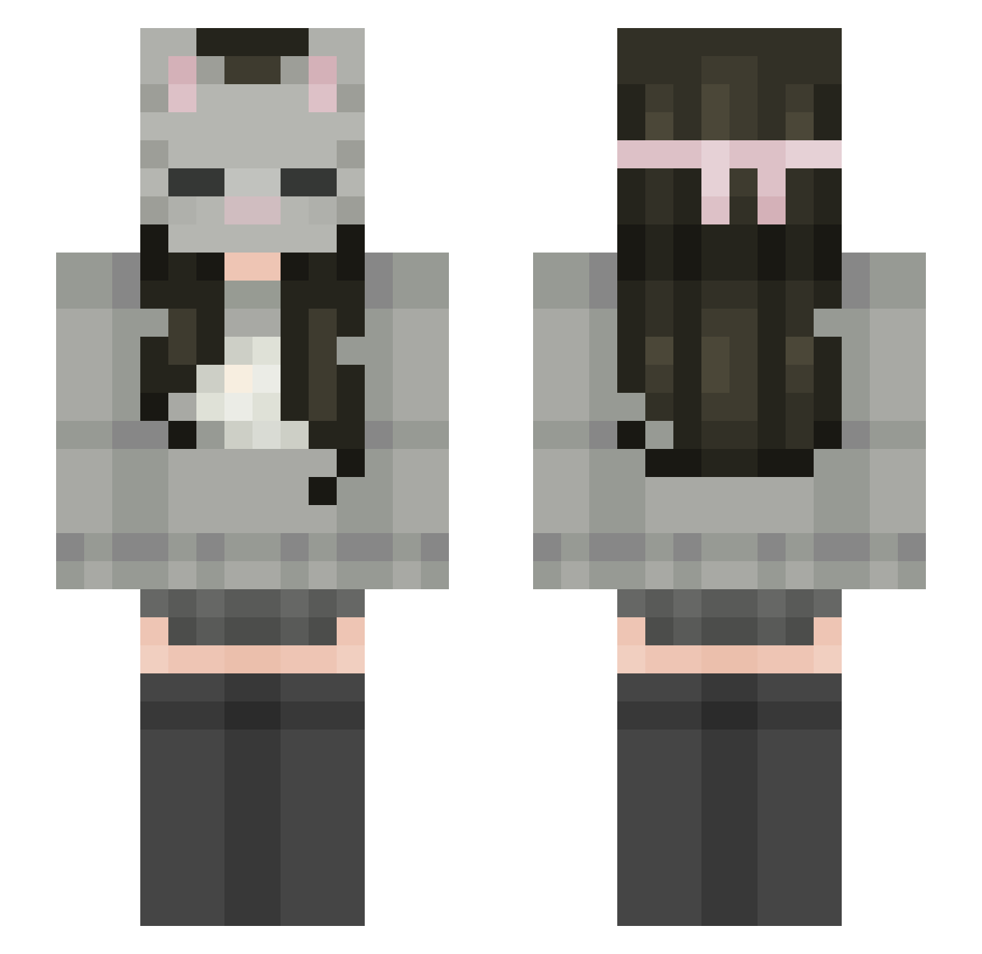 Spidvej2 Minecraft skin, front and back view