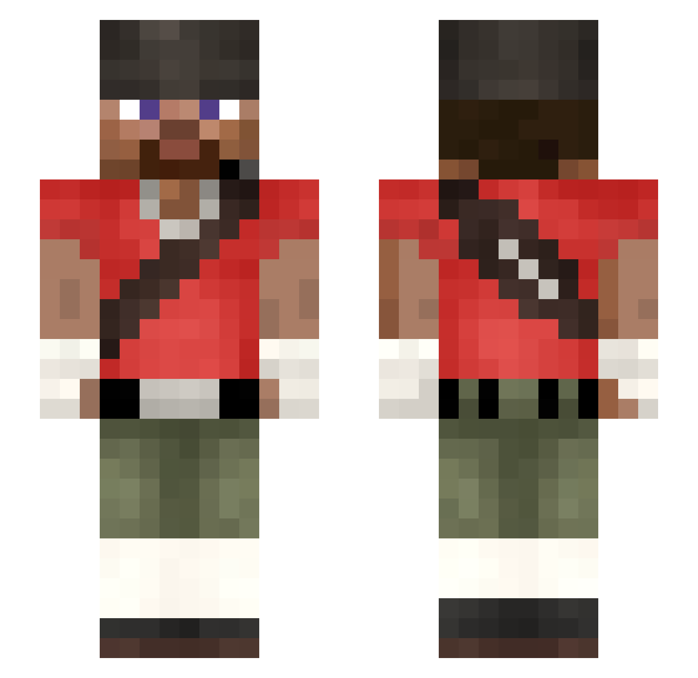 PropellerPete Minecraft skin, front and back view