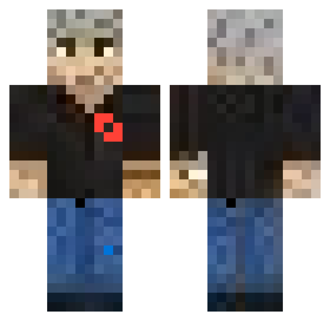 TK07 Minecraft skin, front and back view