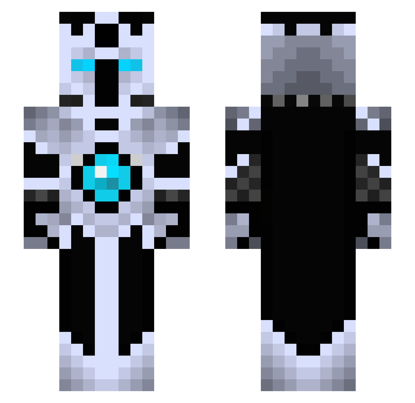 azertyeah Minecraft skin, front and back view