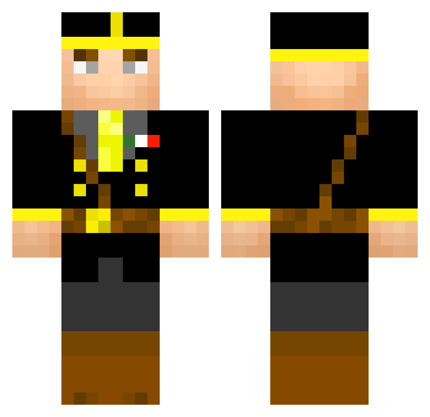 Velen0442 Minecraft skin, front and back view