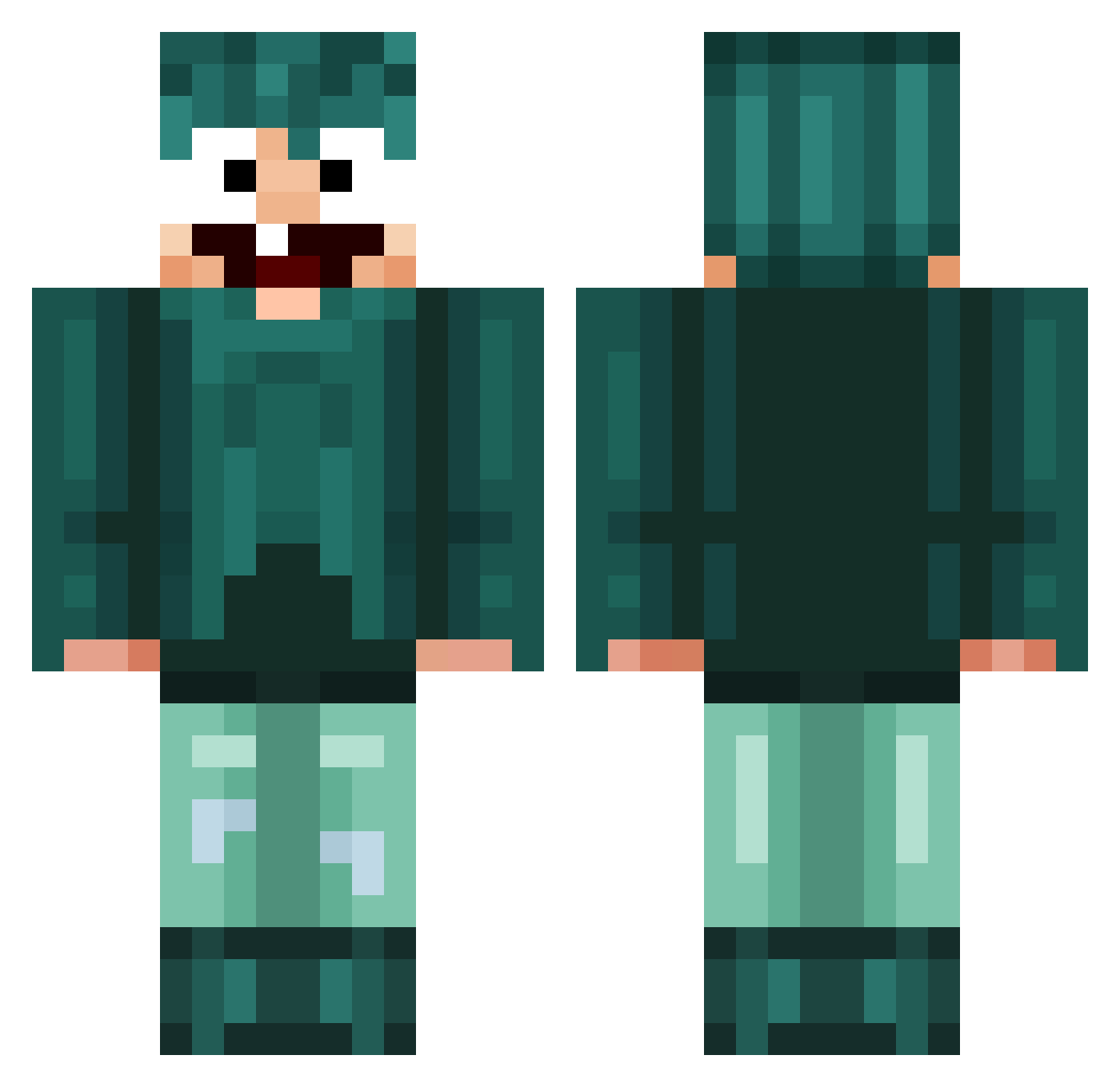 Yupeu Minecraft skin, front and back view
