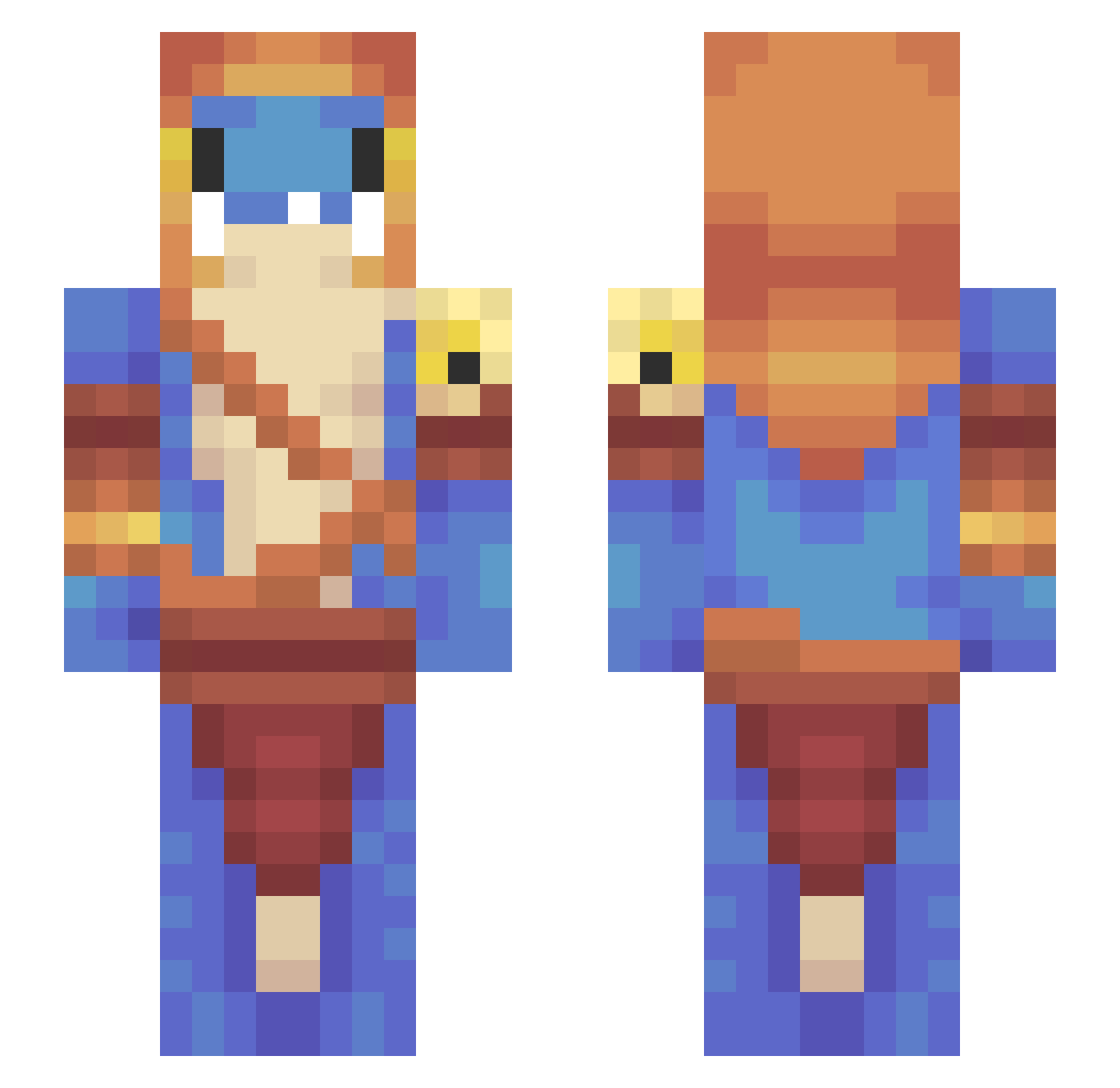 Ornnstein Minecraft skin, front and back view