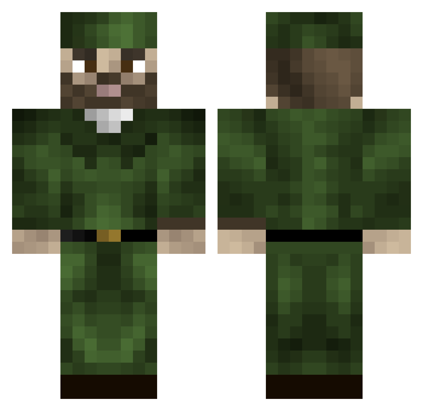 negrenri Minecraft skin, front and back view