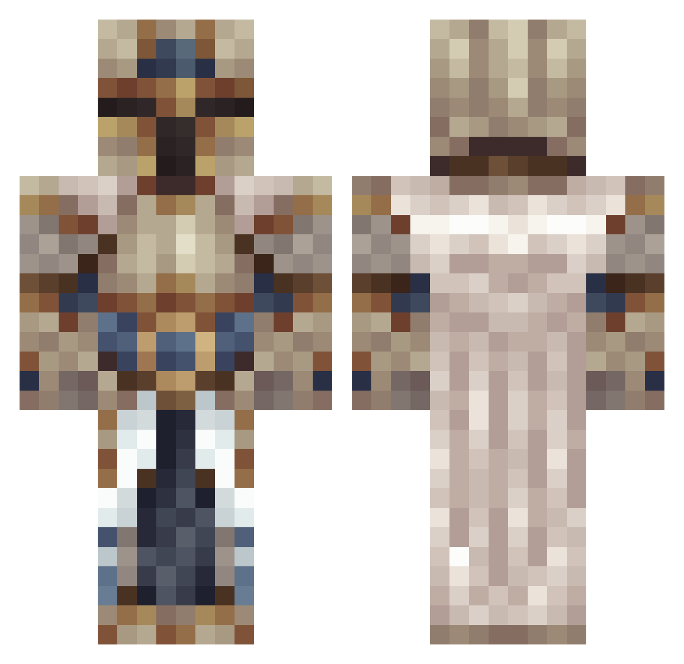 ssilas Minecraft skin, front and back view