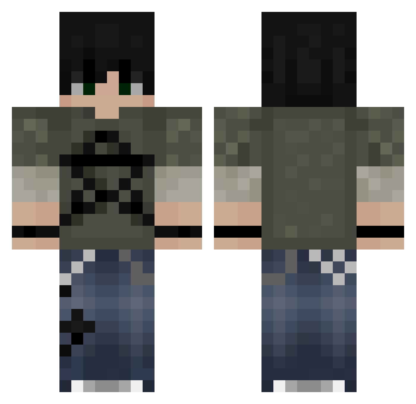 Blokkk Minecraft skin, front and back view