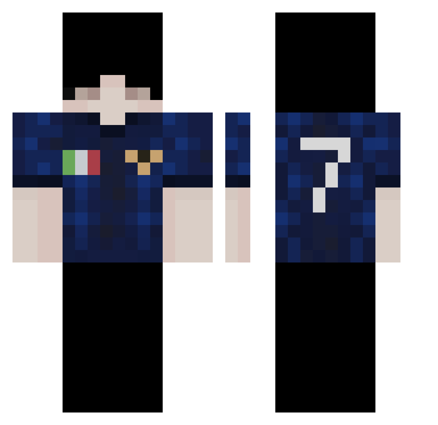 juaansiete Minecraft skin, front and back view