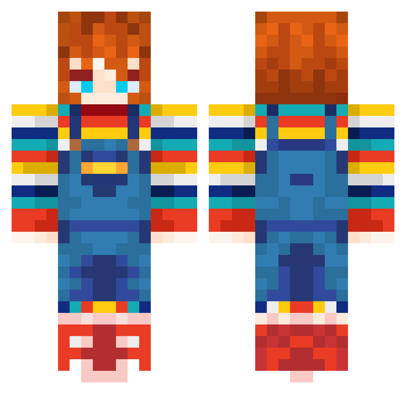 BeAvailable Minecraft skin, front and back view