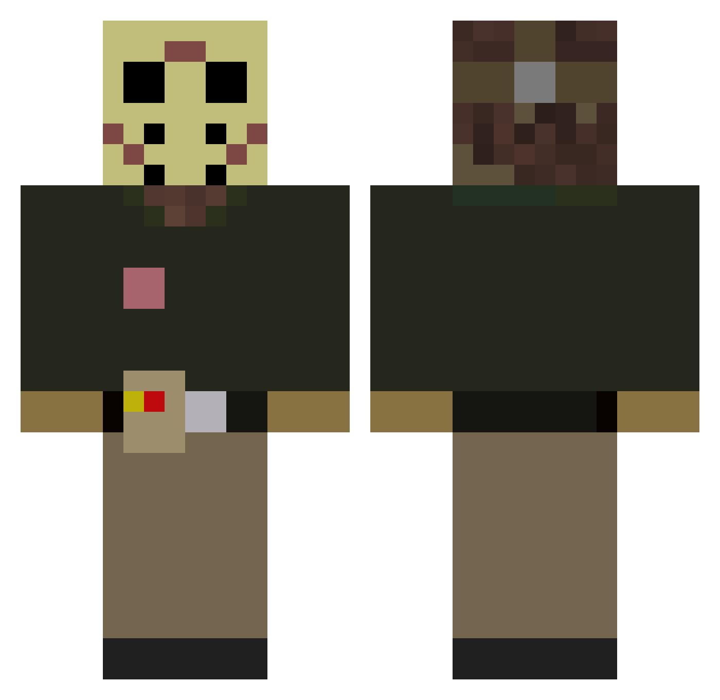 kosio2dot0 Minecraft skin, front and back view