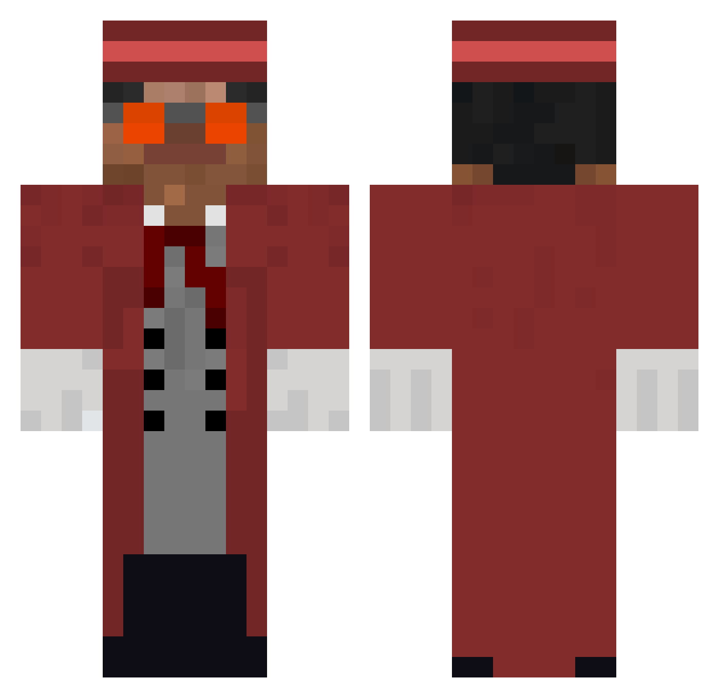 Ork208 Minecraft skin, front and back view