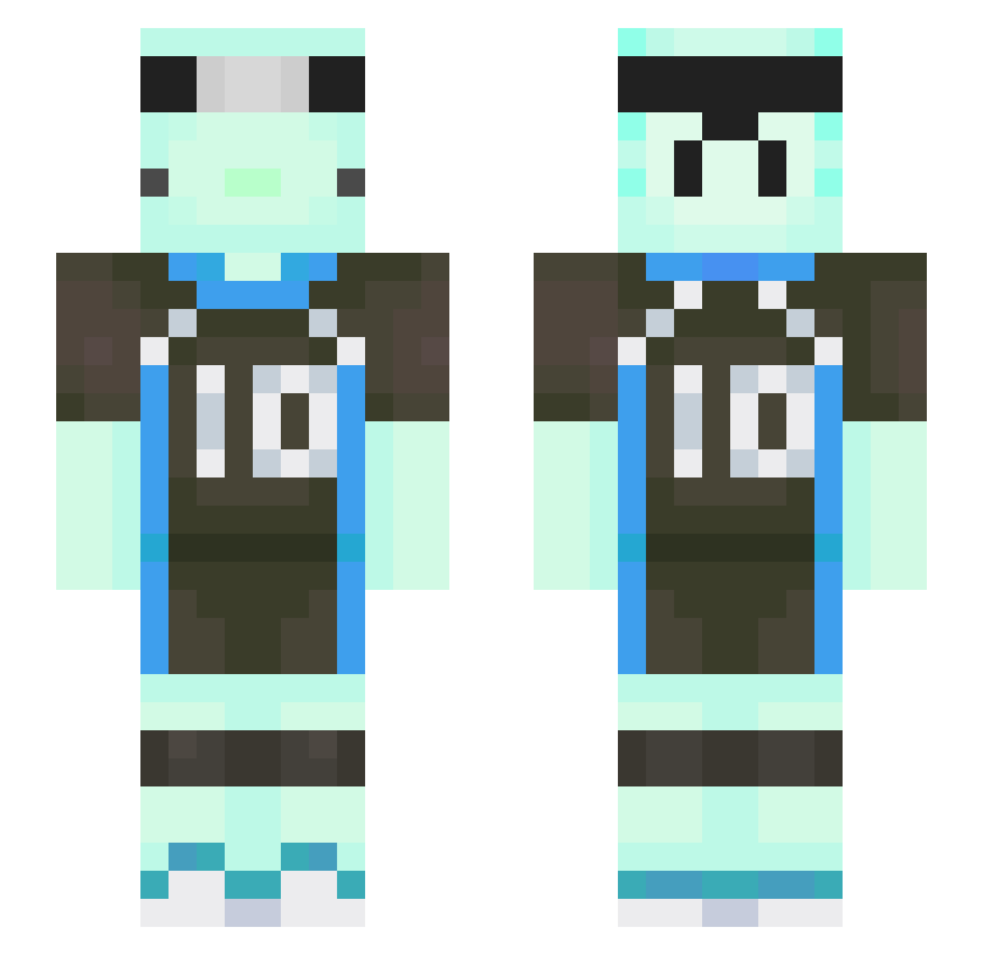 Feviy Minecraft skin, front and back view