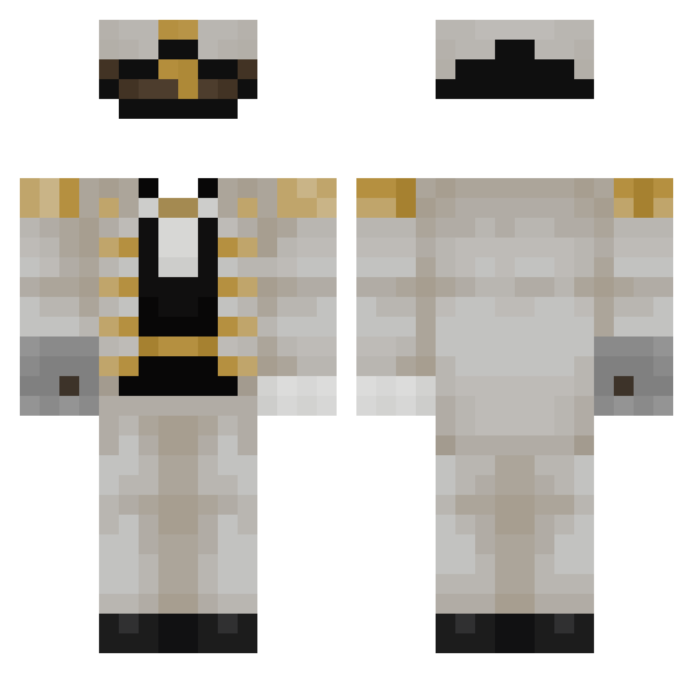 SilverShadow21 Minecraft skin, front and back view