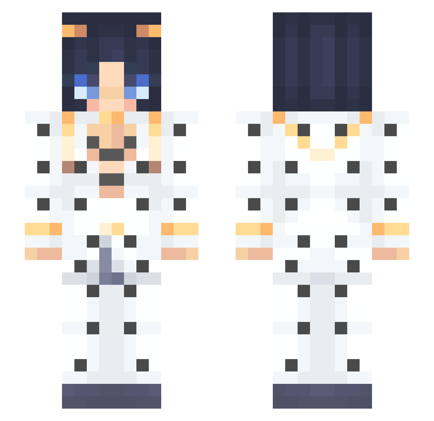 CC8S Minecraft skin, front and back view