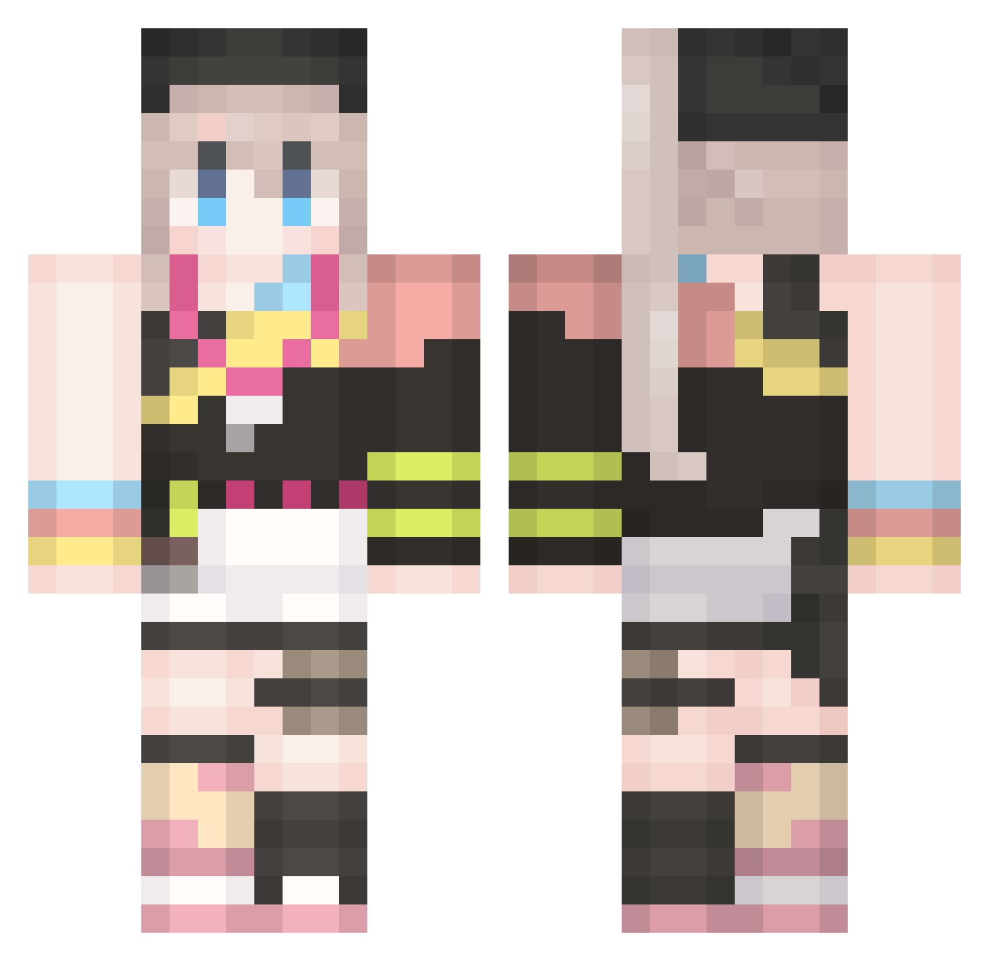 goglemon Minecraft skin, front and back view