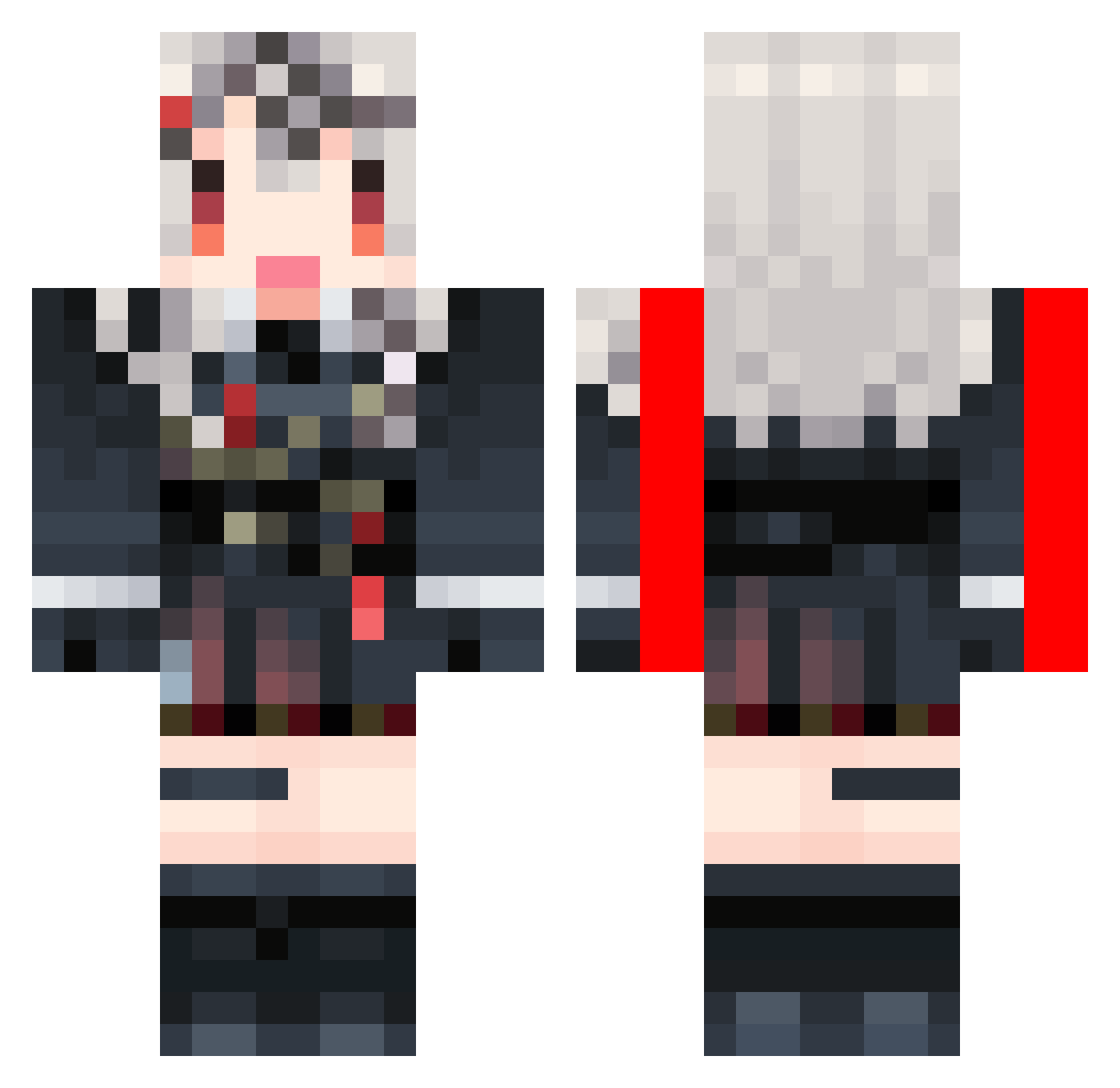 SupremeEditor Minecraft skin, front and back view
